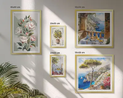 Set slika iznad kauča Slikoviti cvjetni pogledi set slika s motivom cvijeća