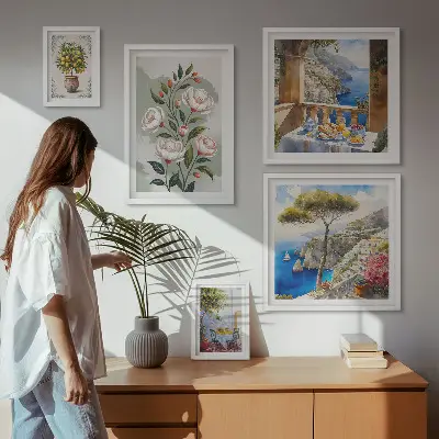 Set slika iznad kauča Slikoviti cvjetni pogledi set slika s motivom cvijeća