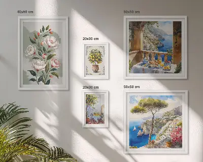Set slika iznad kauča Slikoviti cvjetni pogledi set slika s motivom cvijeća