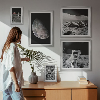 Set slika iznad kauča Mjesečevi krajolici astronauta