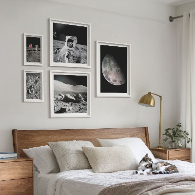 Set slika iznad kauča Mjesečevi krajolici astronauta