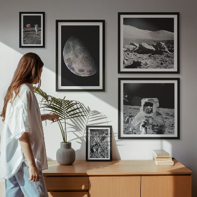 Set slika iznad kauča Mjesečevi krajolici astronauta