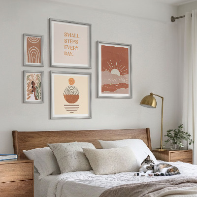 Set 5 slika u okviru Slogani pozitivnog karaktera u boho stilu