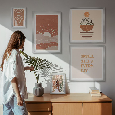 Set 5 slika u okviru Slogani pozitivnog karaktera u boho stilu