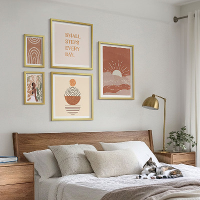 Set 5 slika u okviru Slogani pozitivnog karaktera u boho stilu