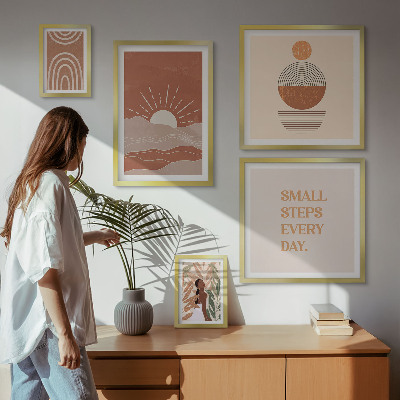 Set 5 slika u okviru Slogani pozitivnog karaktera u boho stilu