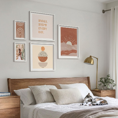 Set 5 slika u okviru Slogani pozitivnog karaktera u boho stilu