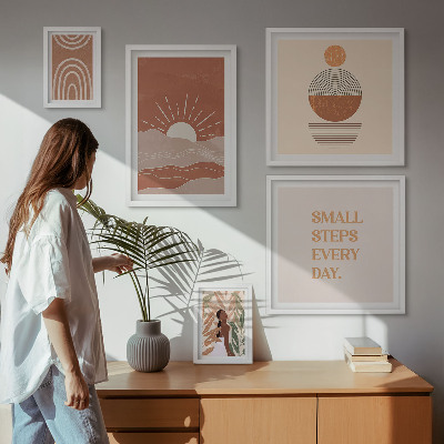 Set 5 slika u okviru Slogani pozitivnog karaktera u boho stilu