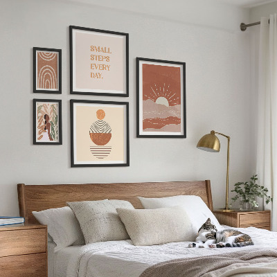 Set 5 slika u okviru Slogani pozitivnog karaktera u boho stilu