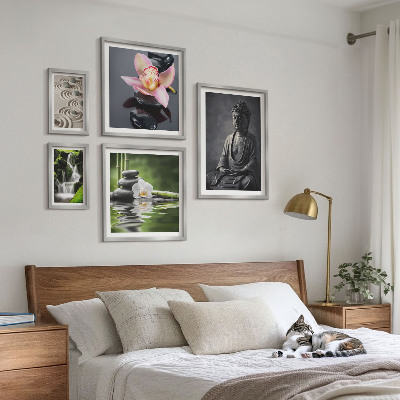 Set slika iznad kauča Opuštajuća zen atmosfera prirode