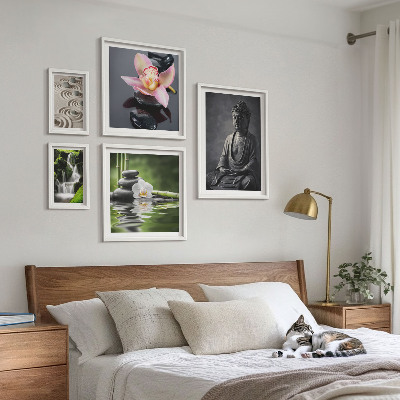 Set slika iznad kauča Opuštajuća zen atmosfera prirode