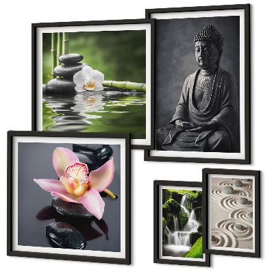 Set slika iznad kauča Opuštajuća zen atmosfera prirode
