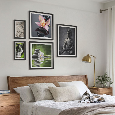 Set slika iznad kauča Opuštajuća zen atmosfera prirode