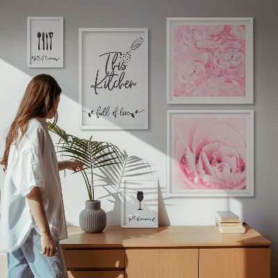 Set 5 slika u okviru Kuhinjske inspiracije, dodaci od ruža