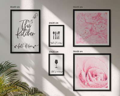 Set 5 slika u okviru Kuhinjske inspiracije, dodaci od ruža