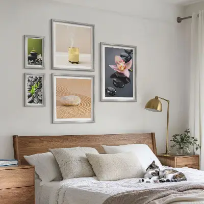 Set slika iznad kauča opuštanje uz zen kamenje i orhideje