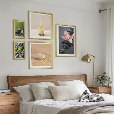 Set slika iznad kauča opuštanje uz zen kamenje i orhideje