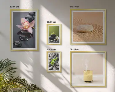 Set slika iznad kauča opuštanje uz zen kamenje i orhideje