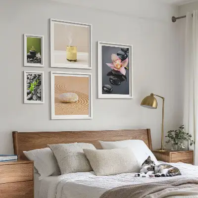 Set slika iznad kauča opuštanje uz zen kamenje i orhideje