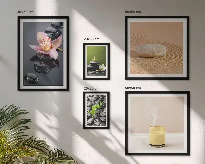 Set slika iznad kauča opuštanje uz zen kamenje i orhideje