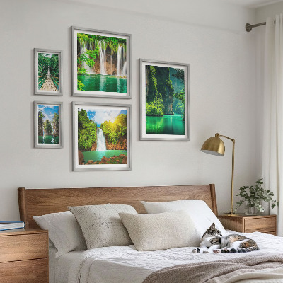 Set slika iznad kauča Zelena priroda tropskih slapova