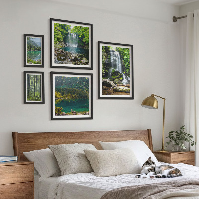 Set 5 slika u okviru Slapovi šumski krajolici priroda