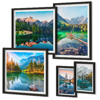 Set 5 slika u okviru Planinski krajolici, jezera, šume
