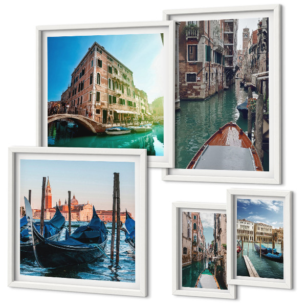 Set slika iznad kauča Šarm gondola na venecijanskim kanalima