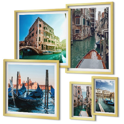 Set slika iznad kauča Šarm gondola na venecijanskim kanalima