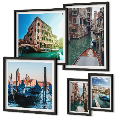 Set slika iznad kauča Šarm gondola na venecijanskim kanalima