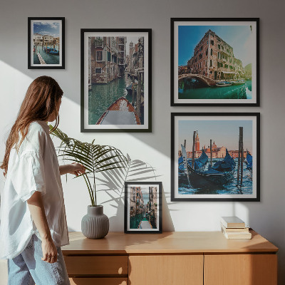 Set slika iznad kauča Šarm gondola na venecijanskim kanalima