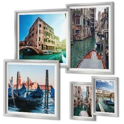 Set slika iznad kauča Šarm gondola na venecijanskim kanalima
