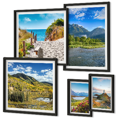 Set 5 slika u okviru Krajolici planina i plaža