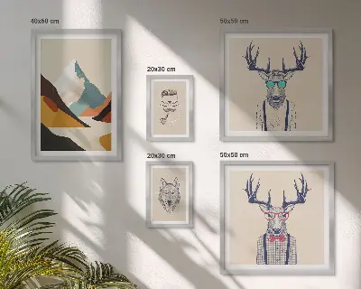 Elegantni portreti životinja poliptih u okviru