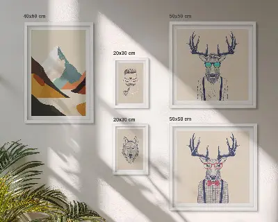 Elegantni portreti životinja poliptih u okviru