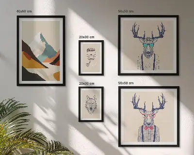 Elegantni portreti životinja poliptih u okviru
