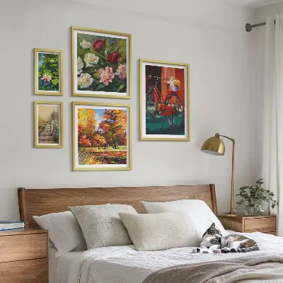 Set od 5 slika u okviru slikoviti cvjetni bicikli