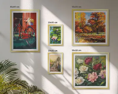 Set od 5 slika u okviru slikoviti cvjetni bicikli