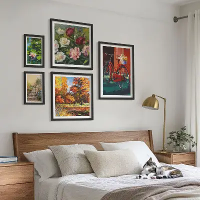 Set od 5 slika u okviru slikoviti cvjetni bicikli