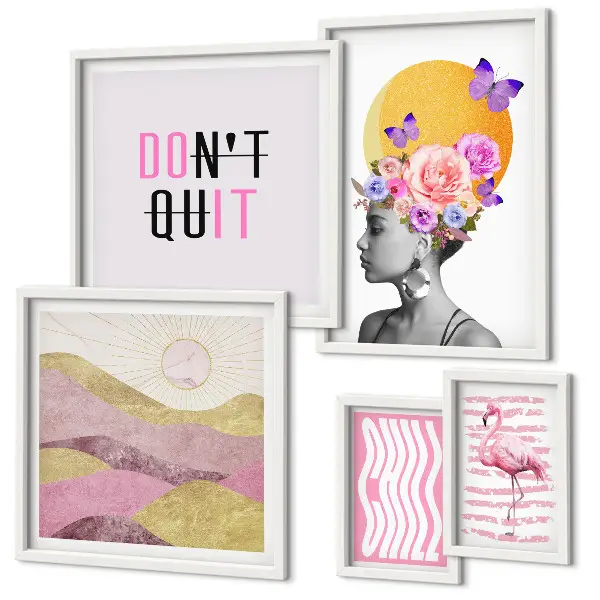 Set slika iznad kauča inspiracije s motivima cvijeća u boho stilu