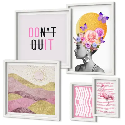 Set slika iznad kauča inspiracije s motivima cvijeća u boho stilu