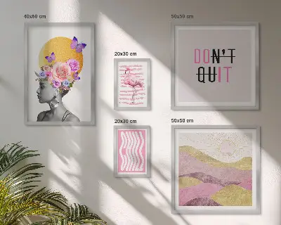 Set slika iznad kauča inspiracije s motivima cvijeća u boho stilu