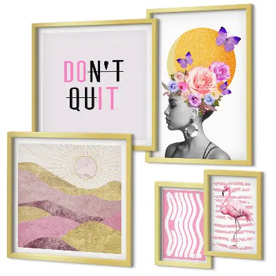 Set slika iznad kauča inspiracije s motivima cvijeća u boho stilu