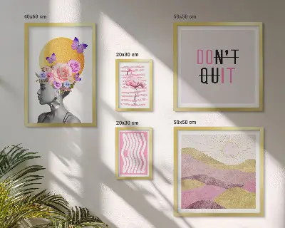 Set slika iznad kauča inspiracije s motivima cvijeća u boho stilu