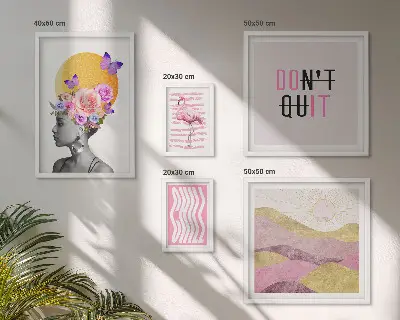 Set slika iznad kauča inspiracije s motivima cvijeća u boho stilu