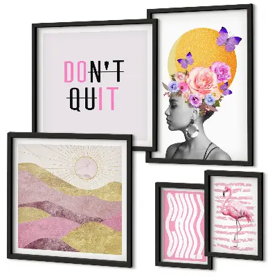 Set slika iznad kauča inspiracije s motivima cvijeća u boho stilu