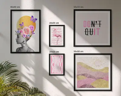 Set slika iznad kauča inspiracije s motivima cvijeća u boho stilu