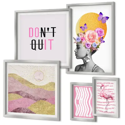 Set slika iznad kauča inspiracije s motivima cvijeća u boho stilu