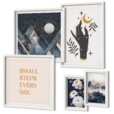 Set 5 slika u okviru Boho stil s prirodom i porukama