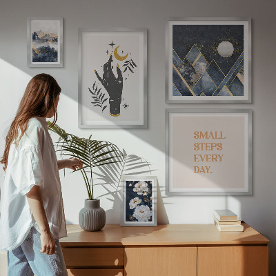 Set 5 slika u okviru Boho stil s prirodom i porukama